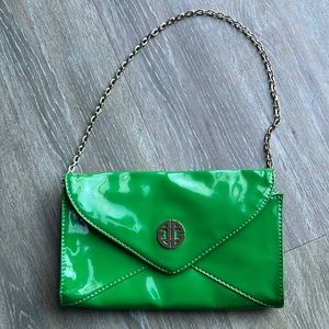 Antonio Melani patent green leather women’s handbag.